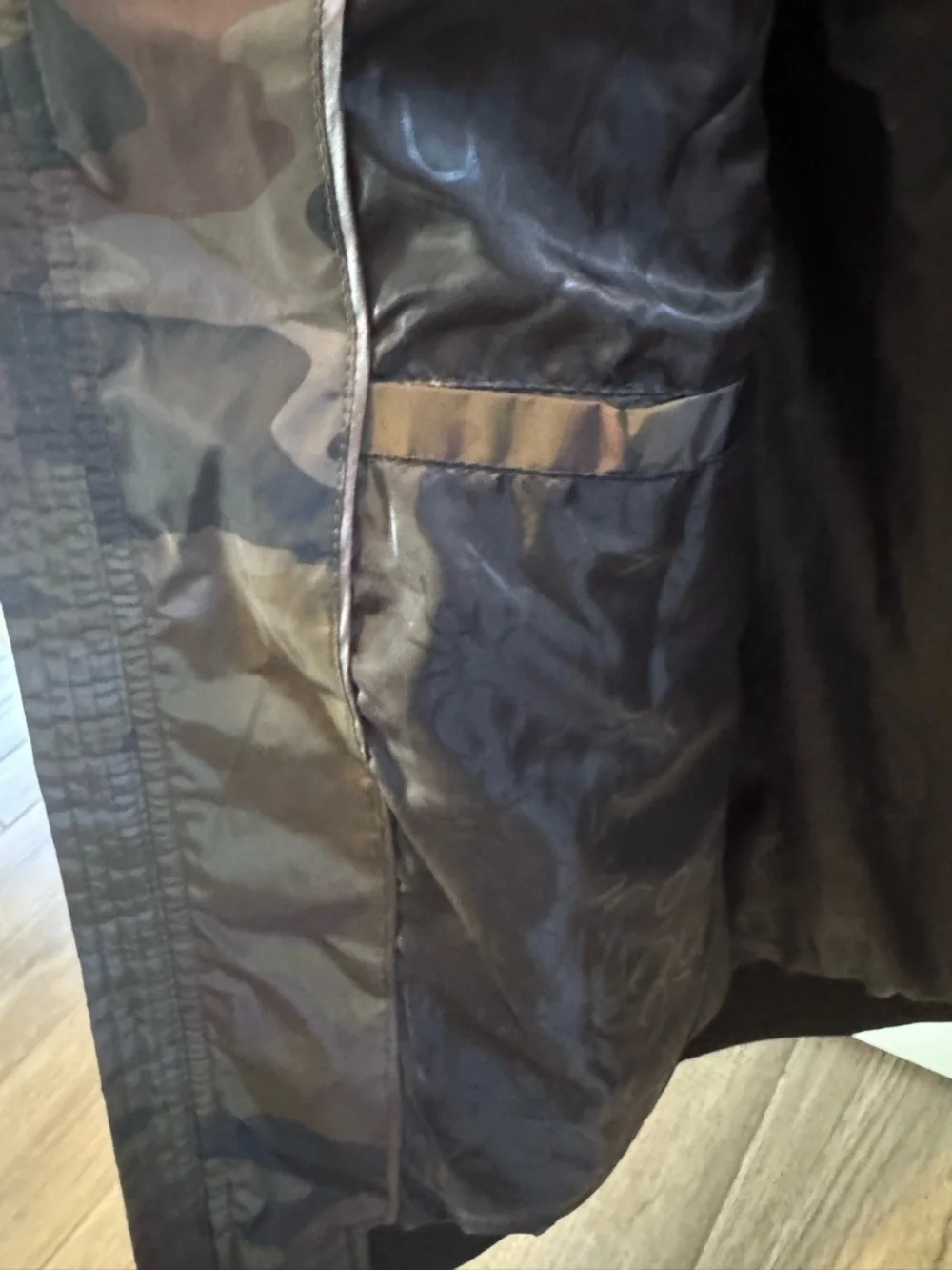 Calvin Klein Quilted Camo Bomber Jacket - Olive & Black